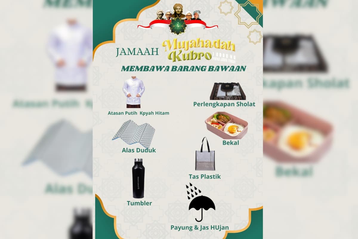 Catat! Ini Daftar Barang Wajib Dibawa Jamaah Mujahadah Kubro 1 Abad NU di Malang